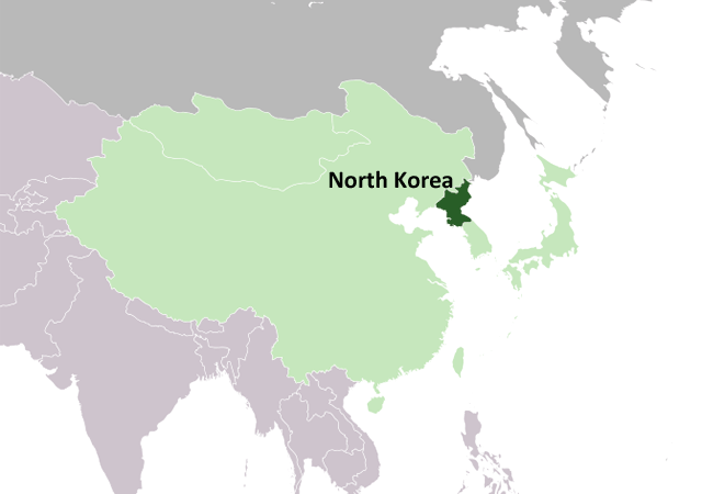Корейская Народно-Демократическая Республика - расположение на карте