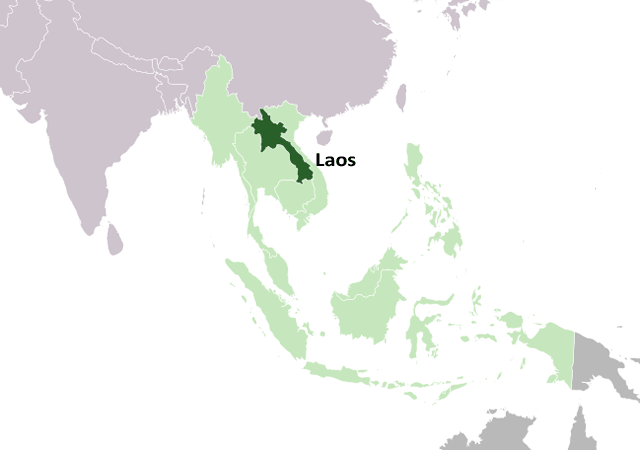 Лаос - расположение на карте