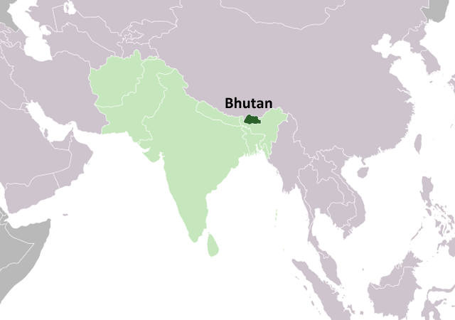Бутан - расположение на карте