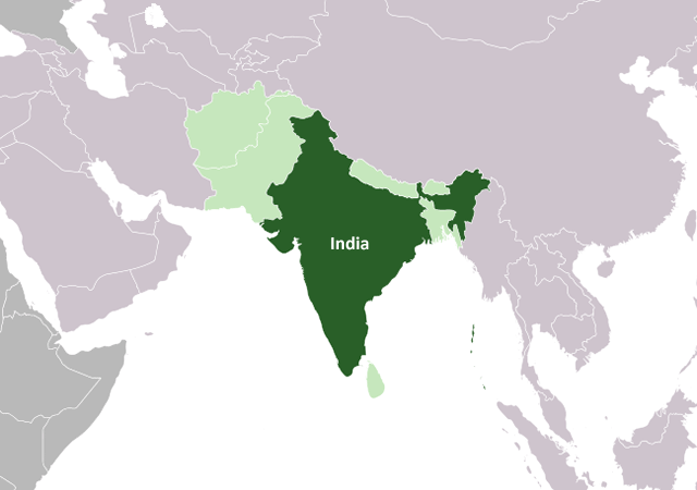 Индия - расположение на карте