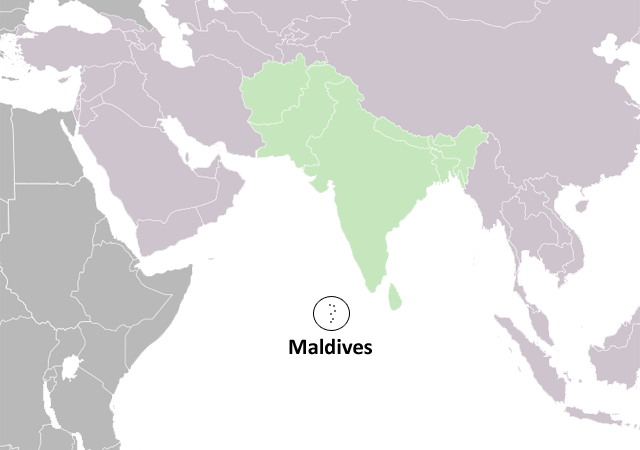 Мальдивы - расположение на карте