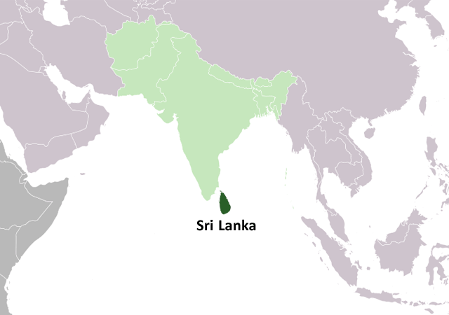 Шри-Ланка - расположение на карте