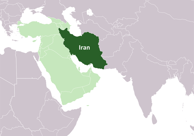 Иран - расположение на карте