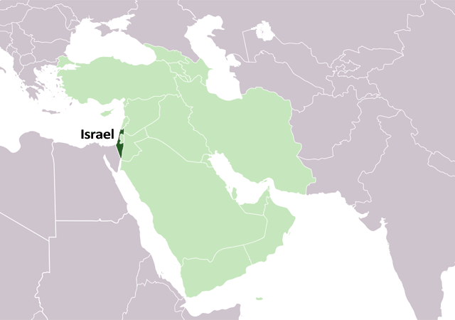 Израиль - расположение на карте