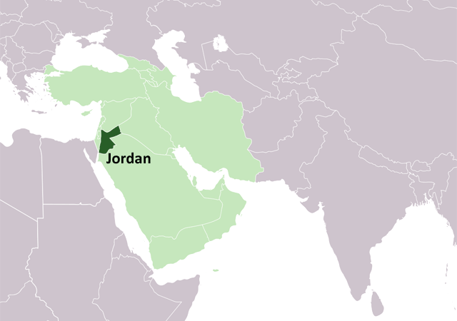 Иордания - расположение на карте