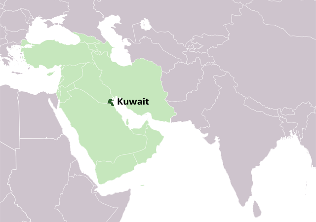 Кувейт - расположение на карте