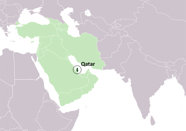 Катар - расположение на карте