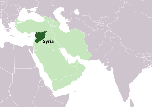 Сирия - расположение на карте