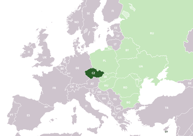 Чехия - расположение на карте