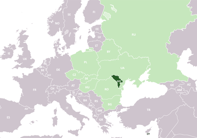 Молдавия - расположение на карте