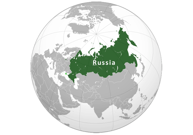 Россия - расположение на карте
