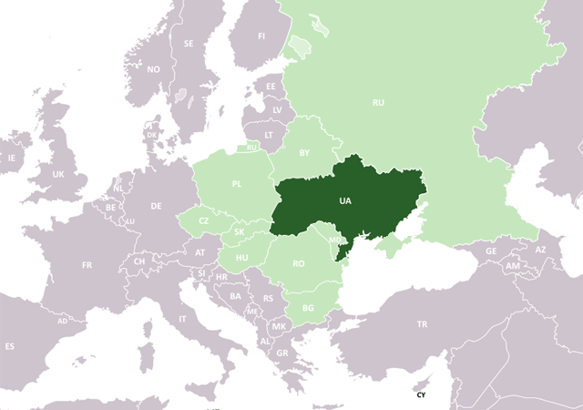 Украина - расположение на карте