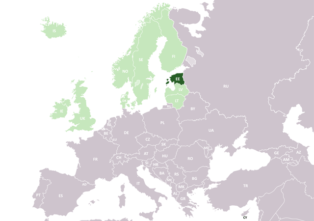 Эстония - расположение на карте