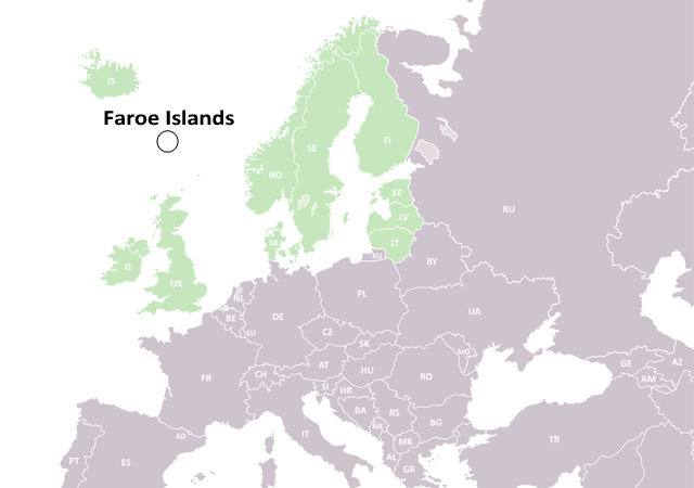 Фарерские острова - расположение на карте