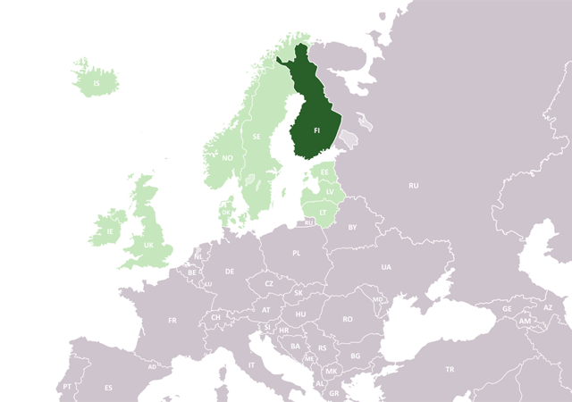 Финляндия - расположение на карте