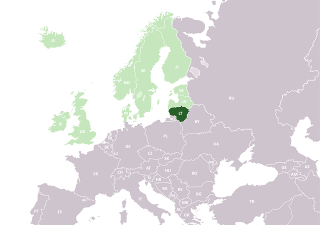 Литва - расположение на карте