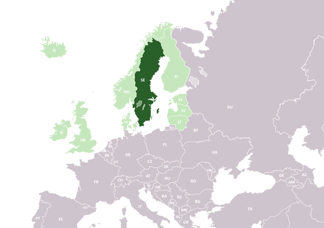 Швеция - расположение на карте