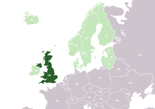 Великобритания - расположение на карте