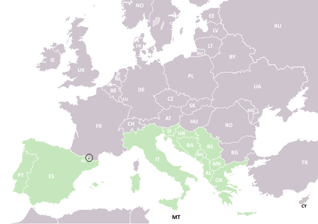 Андорра - расположение на карте