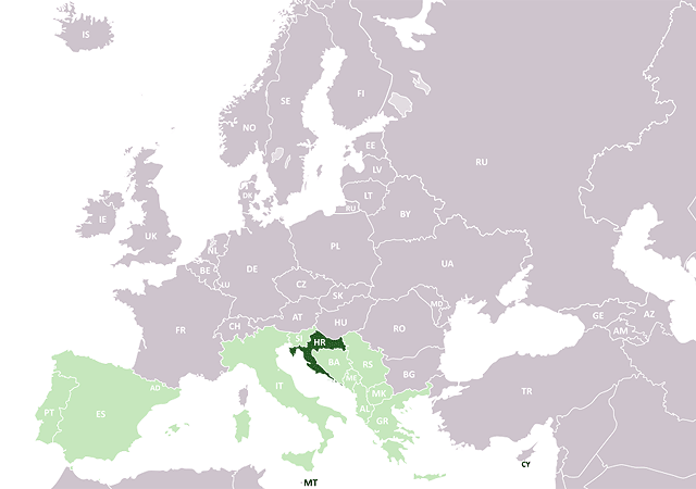 Хорватия - расположение на карте
