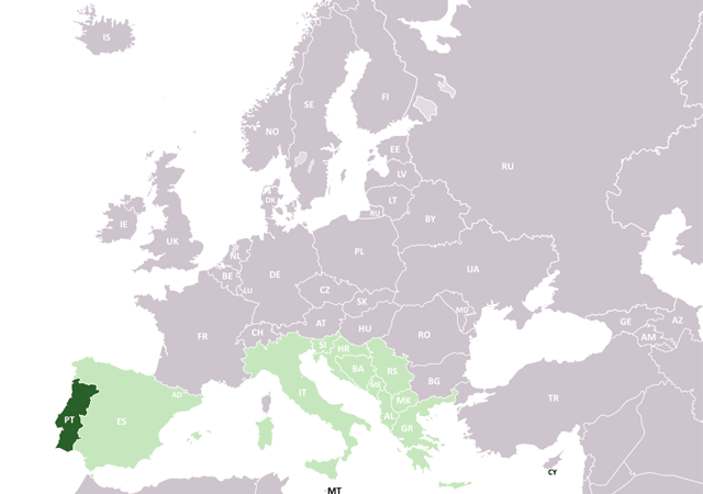 Португалия - расположение на карте