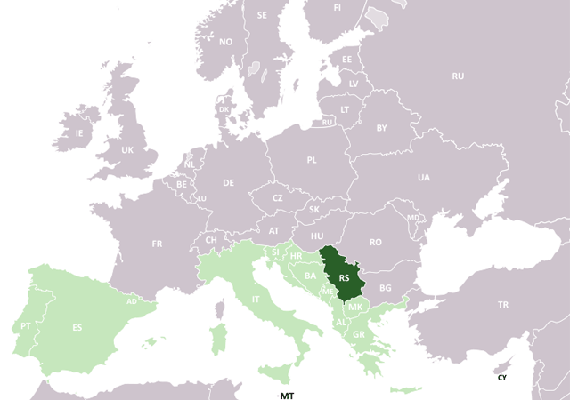 Сербия - расположение на карте