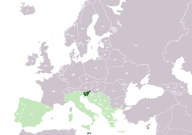 Словения - расположение на карте