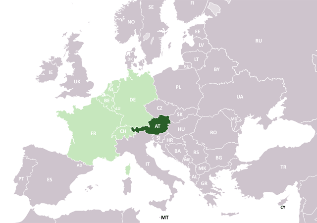 Австрия - расположение на карте