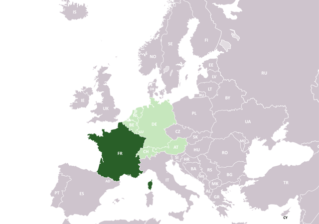 Франция - расположение на карте