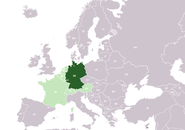 Германия - расположение на карте