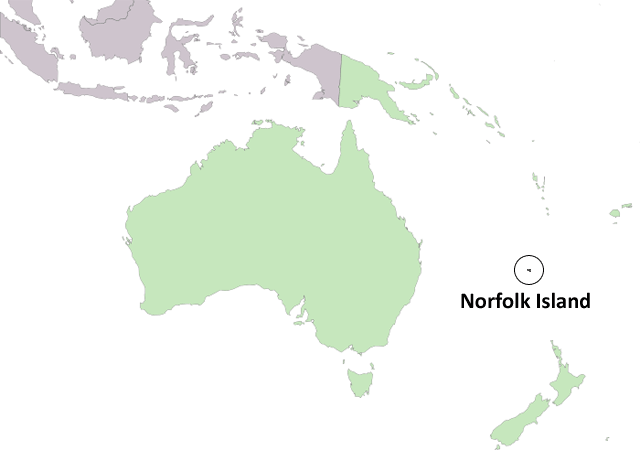 Остров Норфолк - расположение на карте