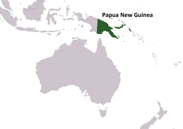 Папуа-Новая Гвинея - расположение на карте